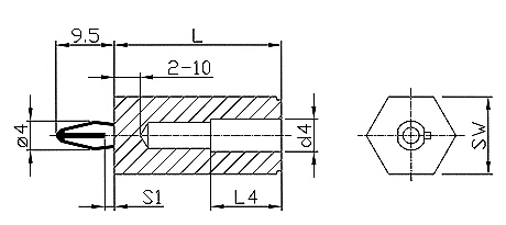 Masszeichnung Distanzhalter / Leiterplattenhalter Distclip V101