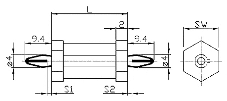Masszeichnung Distanzhalter / Leiterplattenhalter Distclip V104