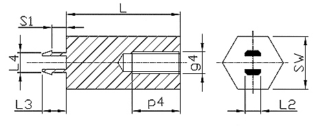 Masszeichnung Distanzhalter / Leiterplattenhalter Distclip V201