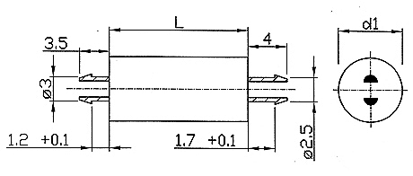 Masszeichnung Distanzhalter / Leiterplattenhalter Distclip V204