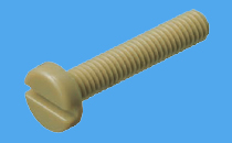 Flachkopfschrauben mit Schlitz (UNC-Gewinde) aus PEEK ähnlich DIN 85 / ISO 1580