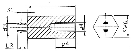 Masszeichnung Distanzhalter / Leiterplattenhalter Distclip V200